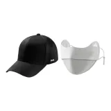 Бейсболка черного цвета + серая маска для защиты лица от солнца