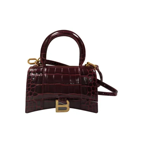 Balenciaga HOURGLASS Сумка из коровьей кожи сумка через плечо женская темно-красный