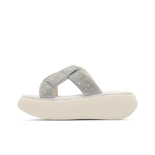 C°BANNER Слипоны Женские Бежевый Серебряный