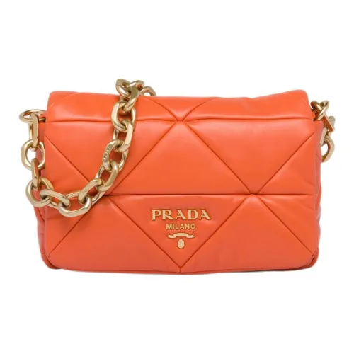 PRADA Мягкий из овечьей кожи портативный через плечо сумка женская оранжевая