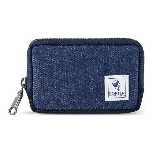 Портер Деним с усиленной тканью полотняного переплетения кошелек для монет унисекс синий