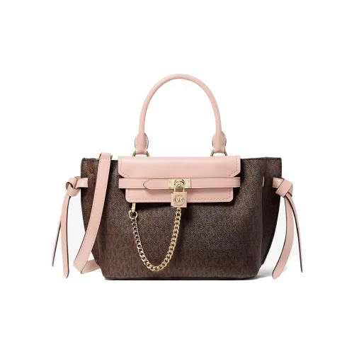 MICHAEL KORS Hamilton Legacy Кожа Сумка через плечо Сумка Женская Темно-коричневый и Нюдово-розовый