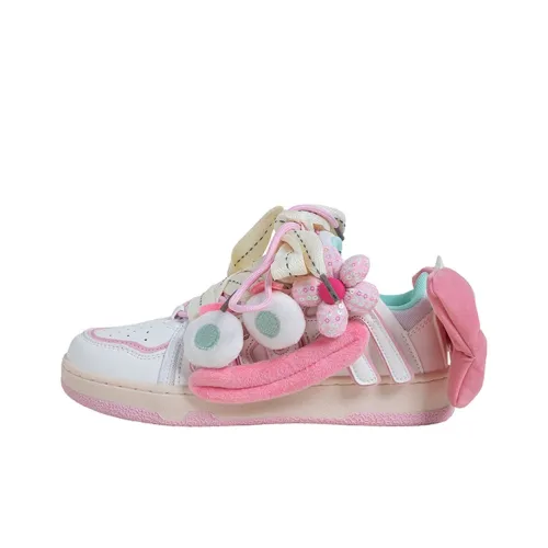 OYNN Young Baby Series Скейтборд Кроссовки Низкие Бело-Розовые Женские