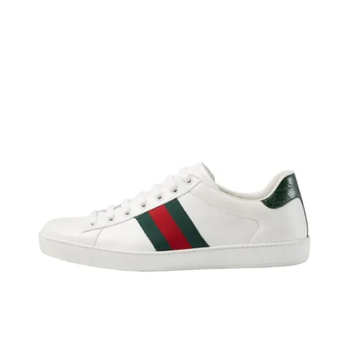 GUCCI Ace Low Топ Стильные Скейтбординги Мужской Белый