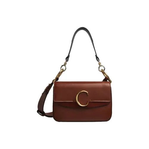 Chloe Телячья кожа с замшей Сумка через плечо Маленькая Женская Красно-коричневая