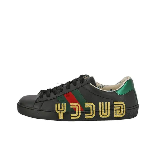 GUCCI Ace Low Топ Стильные Скейтбординги Мужской Черный