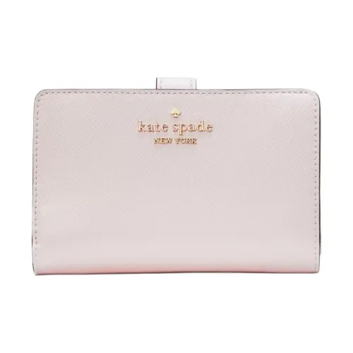 Kate Spade Saffiano кожа компактный двойной складной кошелек среднего размера женский розовый многоцветный