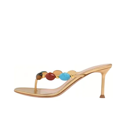 GIANVITO ROSSI Шлепанцы Золотые Женские