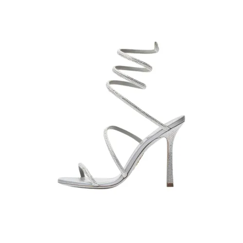 RENE CAOVILLA One Ремешок Сандалии 10,5 см Женские Серебряные