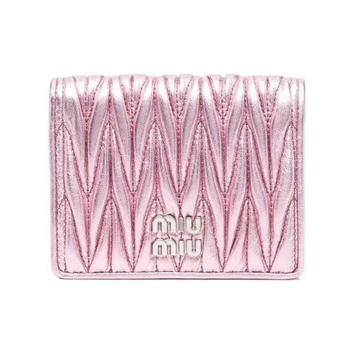 MIU MIU Matelassé Тисненый Телячья кожа Кошелек Женские Розовый