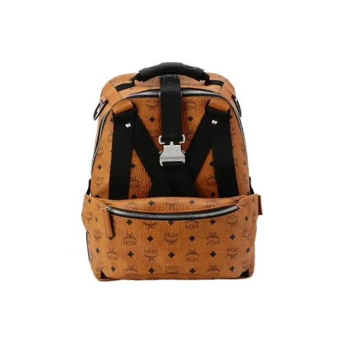 MCM Visetos Кожа Бананка Рюкзак Обычный Мужской Коньячный Коричневый