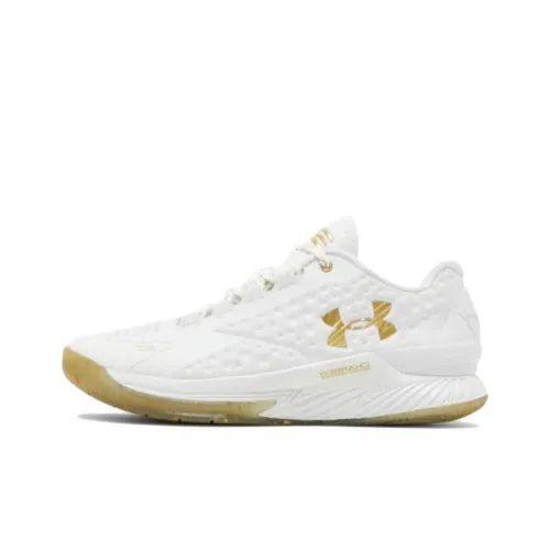 Under Armour Curry 1 Low Championship Low Топ Баскетбольные кроссовки Мужской Белый Золото
