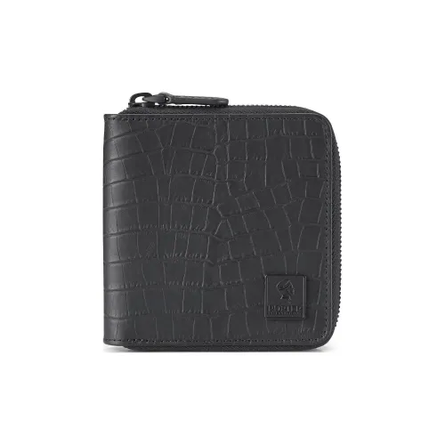 PORTER Крокодил Тисненая кожа Монетница Унисекс Черный