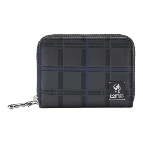 PORTER PU (полиуретан) Кошелек для монет Кошелек Унисекс Черная клетка
