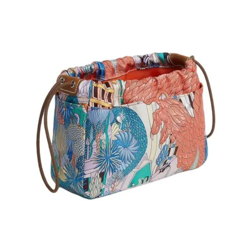 HERMES Fourbi Шелковистый шелк с BARENIA телячья кожа вкладыш для сумки сумка через плечо сумка на плечо женская многоцветная