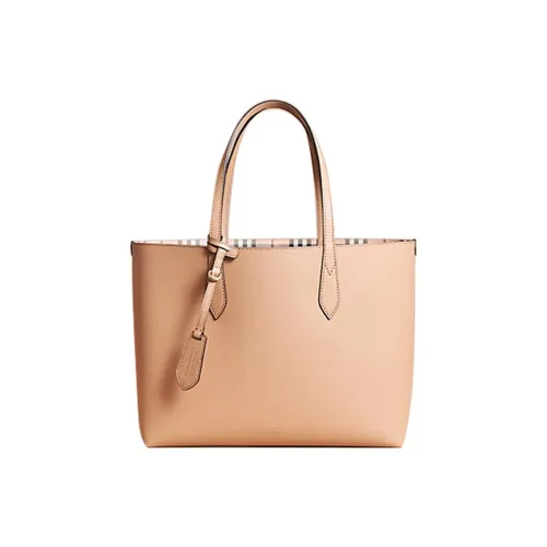 Burberry Покрытый холст с кожаными вставками Тоут Сумка Сумка для покупок Сумка Сумка через плечо Женская Желтая