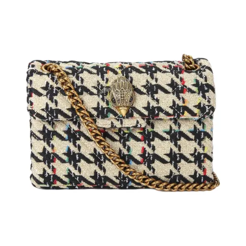 Kurt Geiger London Твидовая ткань Сумка через плечо Мини Женская Бежевая и Черная