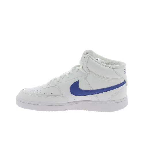 nike Court Vision Mid Slip Resistant Abrasion Resistant Легкий MID Скейтбординг Кроссовки Мужские Белый Синий