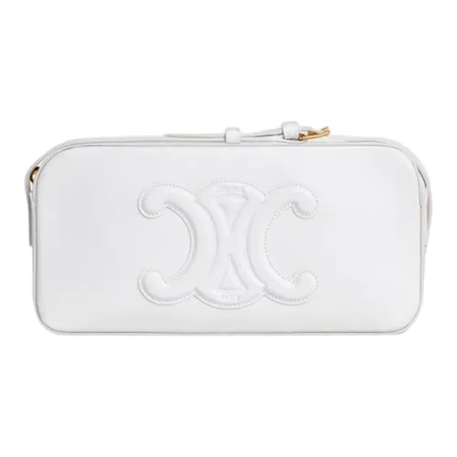 CELINE Triomphe Коровья кожа Сумка через плечо Женская Белая