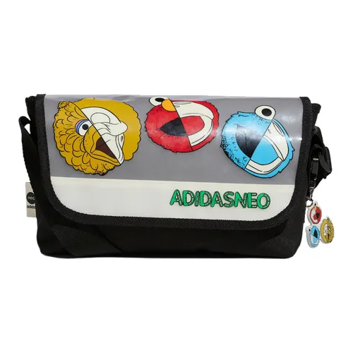 ADIDAS NEO Sesame Street X JF Collaboration Нейлоновая Сумка-Сырец Сумка через плечо Унисекс Черная