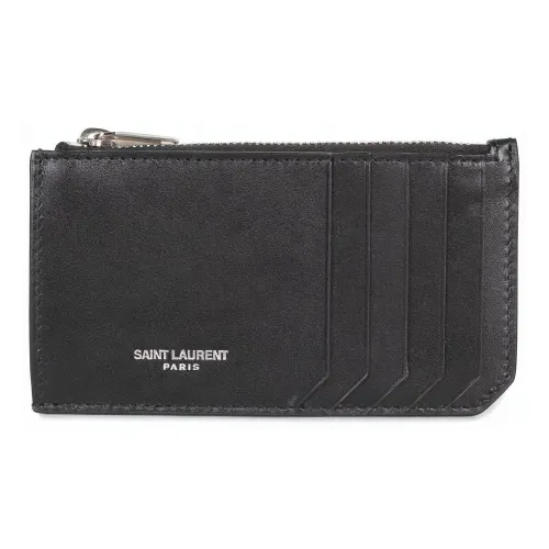 SAINT LAURENT Гладкая кожа Держатель для карт Держатель для карт Мужской Черный
