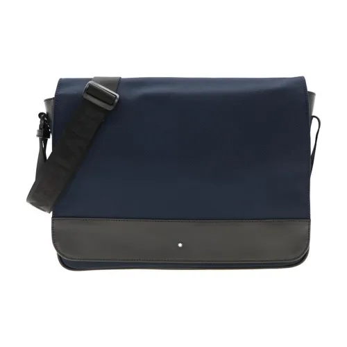 MONTBLANC Кожа Курьерская сумка Доска для ноутбука Сумка через плечо Стандартная Мужская Синий Черный