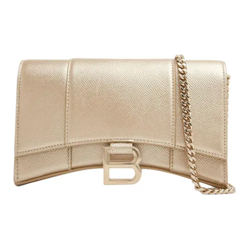 Balenciaga HOURGLASS Деним с Овечья шкура Сумка Hourglass Сумка через плечо Кошелек Обычный Женские Золотой