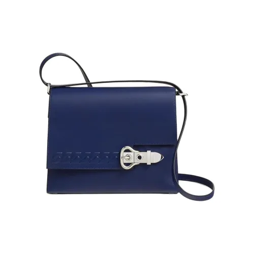 HERMES Boucle Sellier Swift Телячья кожа Сумка через плечо Женские 73 BLEU Saphir Сапфирово-синий