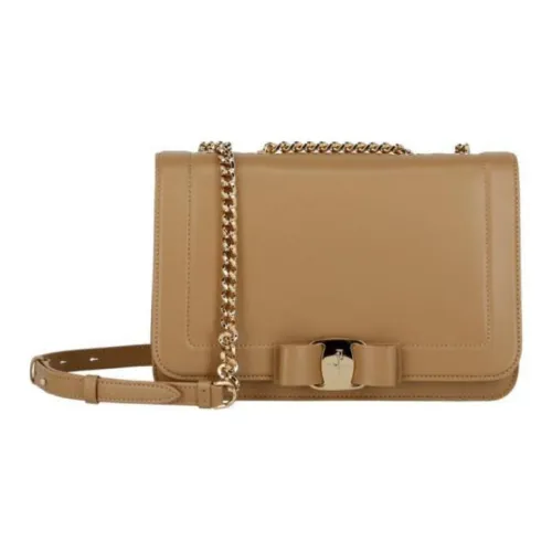 FERRAGAMO Vara кожаная сумка через плечо женская CAMEL