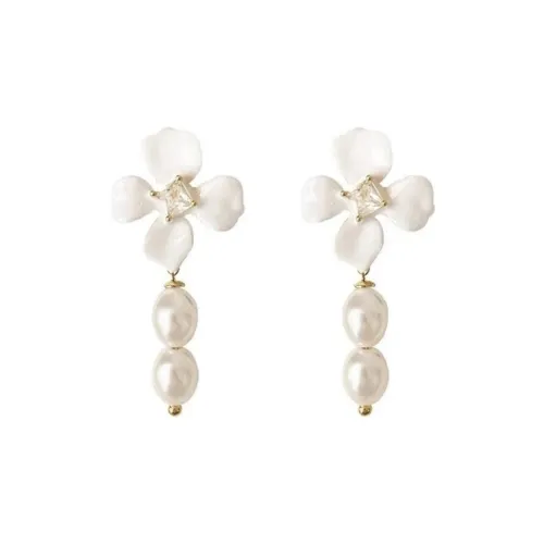 RUOK Alloy Faux Pearl Earrings Women's