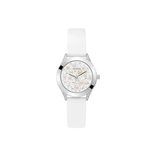 GUESS Women's Watch Кварцевый механизм силиконовый ремешок 36 мм белый циферблат модель GW0381L1