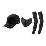 Черная бейсболка + Черная солнцезащитная маска + Черные охлаждающие рукава