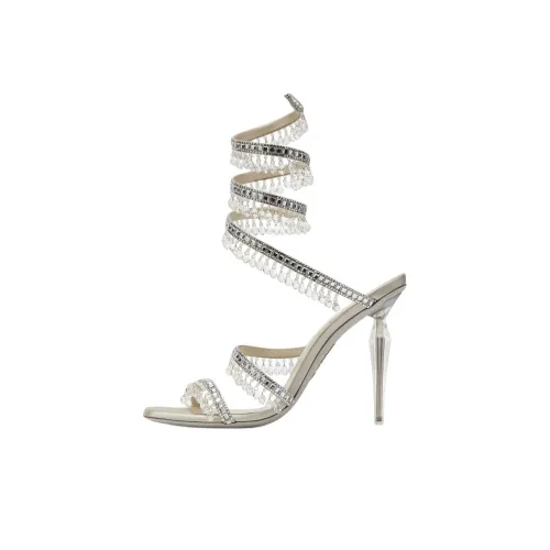 RENE CAOVILLA Chandelier One Ремешок Сандалии 10,5 см Женские Серебряные
