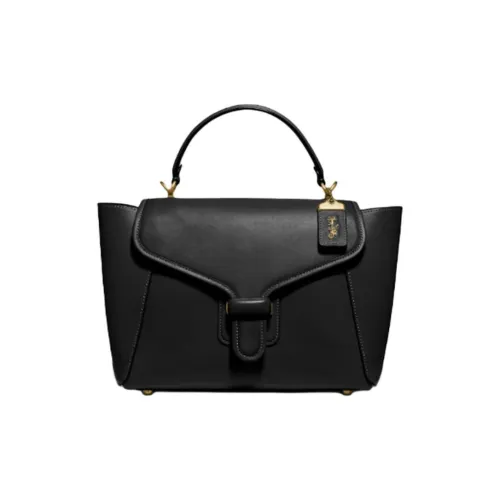 COACH Courier Кожа Портативный Сумка через плечо Сумка на плечо Женская Черная