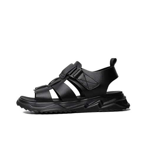 GZZ Римские сандалии, черные, мужские