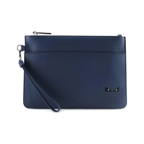 FENDI Телячья кожа Клатч Унисекс Синий
