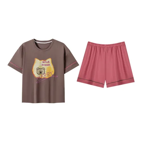 ROUKEER Пижамный комплект женский Бобовый