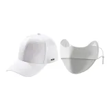 Белая бейсболка + серая маска для лица от солнца