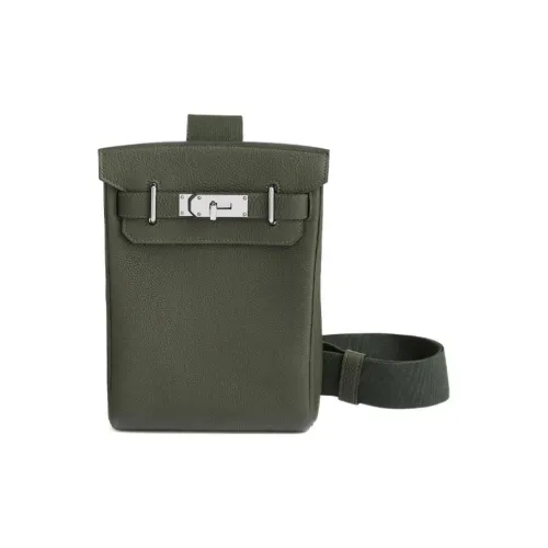 HERMES Hac a Dos Togo Сумка через плечо из коровьей кожи Маленькая Унисекс Серый Зеленый