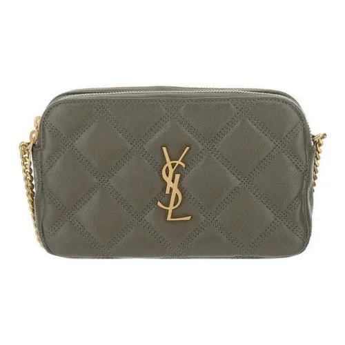 SAINT LAURENT BECKY Овечья кожа Camera Сумка Ручная сумка через плечо Сумка на плечо Женская Темно-серый Зеленый