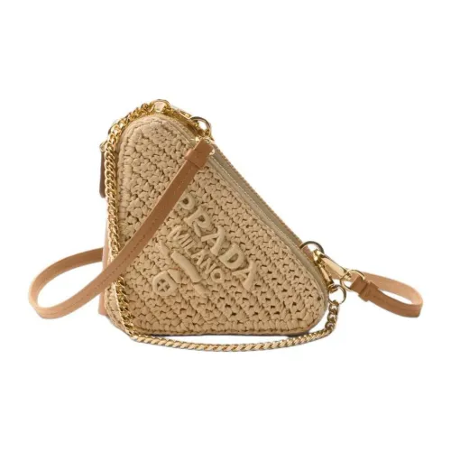 PRADA Тканый материал Одно плечо Через плечо Клатч Мини Женский Естественный