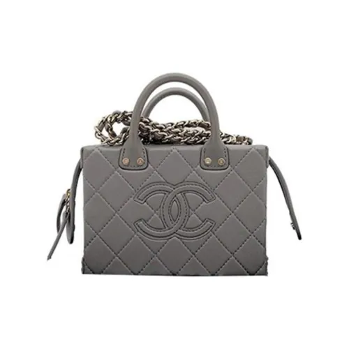 CHANEL Коровья кожа Косметичка Доска для ноутбука Сумка Маленькая Женская Серый