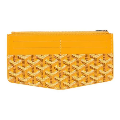 GOYARD Insert Louise Холст с кожей Кошелек Унисекс Желтый
