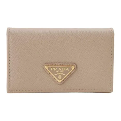 PRADA Cross Texture Кожа Кошелек Женский Розовый Бежевый