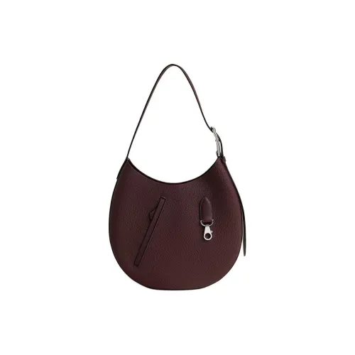 HERMES Togo Кожа Swift Телячья кожа Полумесяц Сумка Сумка через плечо Женская Темно-красная