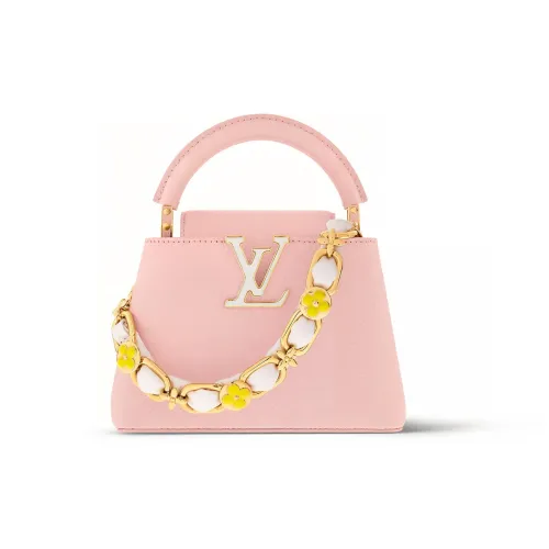 LOUIS VUITTON Capucines Taurillon Кожа Kapusin Через плечо Тоут Сумка Over Одно плечо Мини Женские Розовый