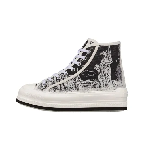 DIOR Walk'n'Dior Платформа Обувь Низкие Кроссовки для Скейтбординга Женские Черные