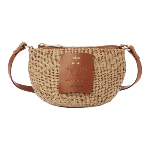 Chloe Гладкая Телячья Кожа с Бумажной Плетеной Сумкой Сумка через плечо Сумка на плечо Женская Карамель