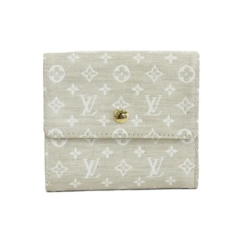 LOUIS VUITTON Холст и кожа Кошелек Мини Женский Светлый Бежевый