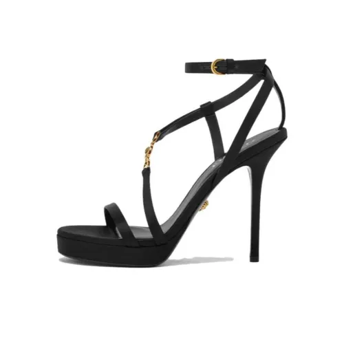 FANSIZHE Medusa '95 One Strap Sandals 11,5cm Women's Black Gold FANSIZHE Medusa '95 One Ремень Сандалии 11,5см Женские Черный Золото